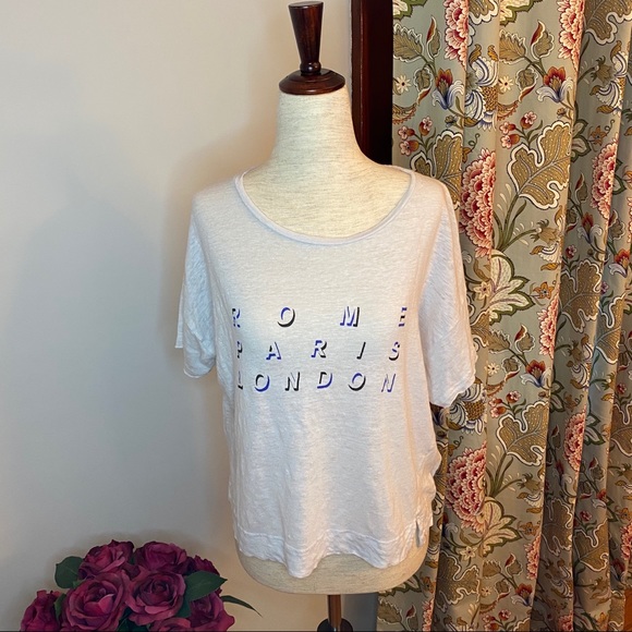Madewell Tops - Madewell Rome Paris London short sleeve linen tee